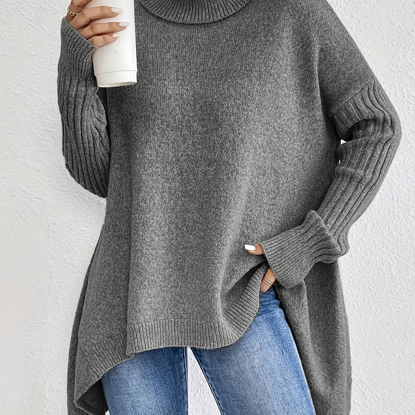 Pull Automne Élégant Vert Femme