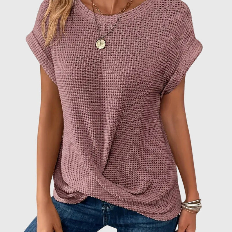 T-Shirt Texturé à Manches Courtes