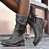 Bottines Vintage Lacées Style Motard Chic