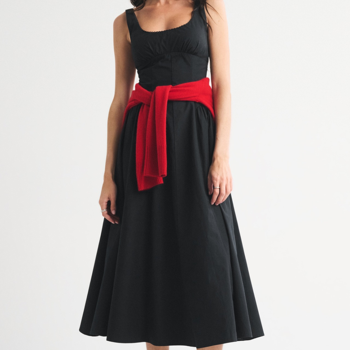Robe Midi à Pois Sans Manches