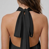 Robe Courte Dos Nu à Col Noué