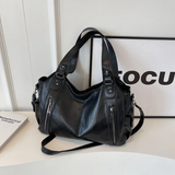 Sac porté épaule femme en simili cuir, bandoulière amovible