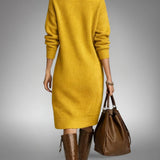 Robe polo midi en maille oversize à col haut
