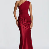 Robe Longue Asymétrique à Épaule Unique