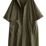 Manteau Cape Oversize Femme – Manteau Long à Capuche Moderne