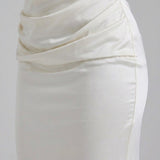Robe Longue Bustier Drapée Élégance Satinée