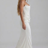 Robe Longue Bustier Drapée Élégance Satinée