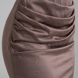 Robe Longue Bustier Drapée Élégance Satinée