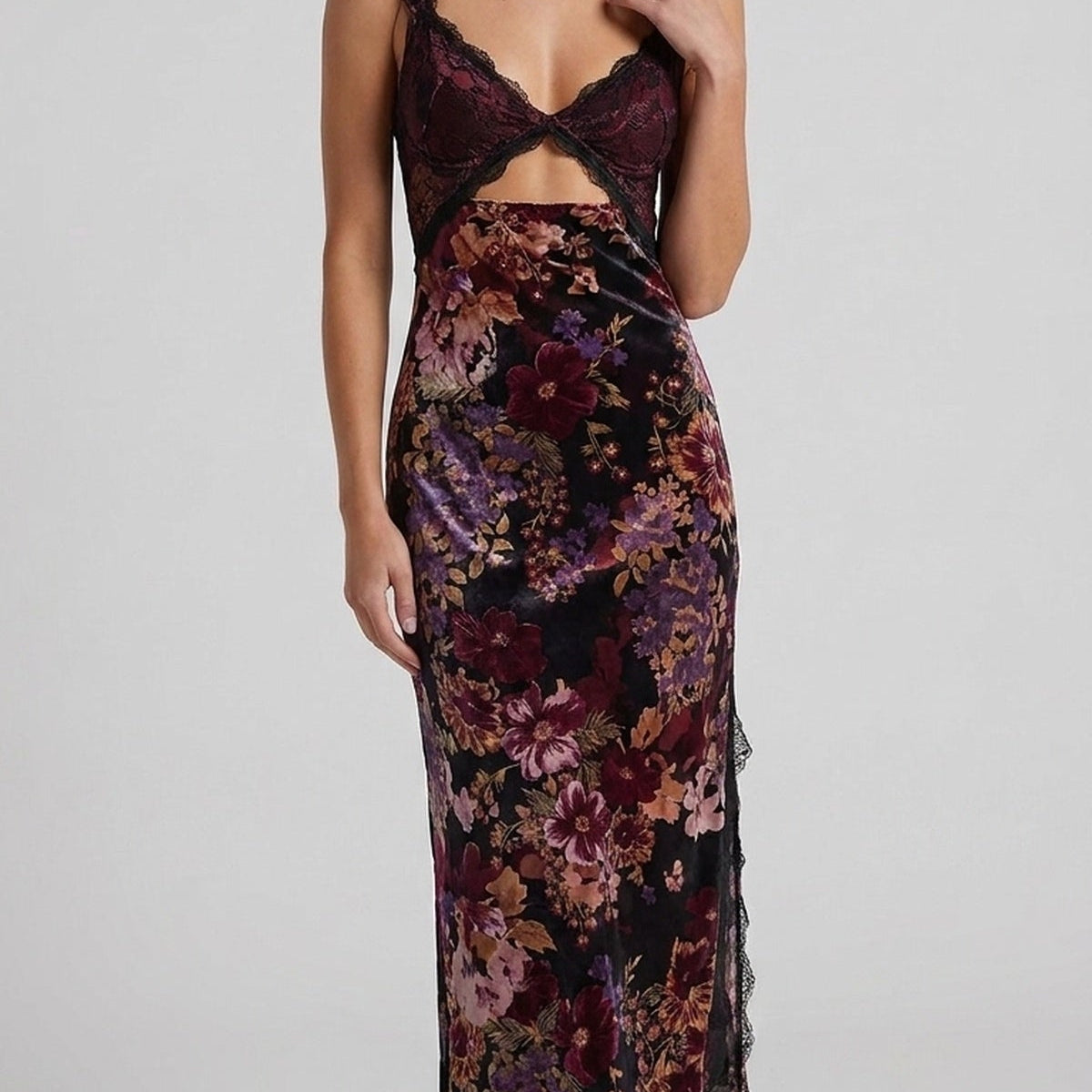 Robe Midi Fleurie Dentelle Romantique