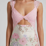 Robe Midi Fleurie Dentelle Romantique