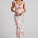 Robe Midi Fleurie Dentelle Romantique
