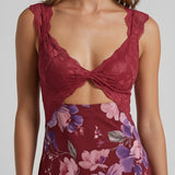 Robe Midi Fleurie Dentelle Romantique