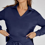 Ensemble Maille Fluide Col V Confort Élégant
