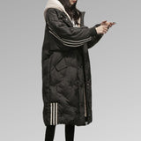 Doudoune longue ajustée pour femme, hiver