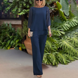 Ensemble Femme Haut Fluide et Pantalon Large Élégance Chic