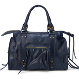 Sac cabas en cuir vieilli clouté pour femme