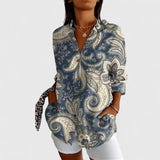 Chemise Fleurie à Manches Retroussées