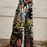Pantalon Large à Imprimé Graphique et Floral