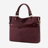 Sac cabas en cuir structuré à bandoulière amovible