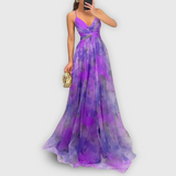 Robe Longue Femme Plissée à Une Bretelle Imprimée