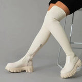 Bottes Chaussettes Semelle Épaisse Stretch Style Tendance