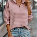 Pull Zip Col Montant Maille Fine Confort Quotidien Chic