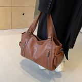 Sac porté épaule femme en simili cuir, bandoulière amovible