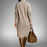 Robe polo midi en maille oversize à col haut