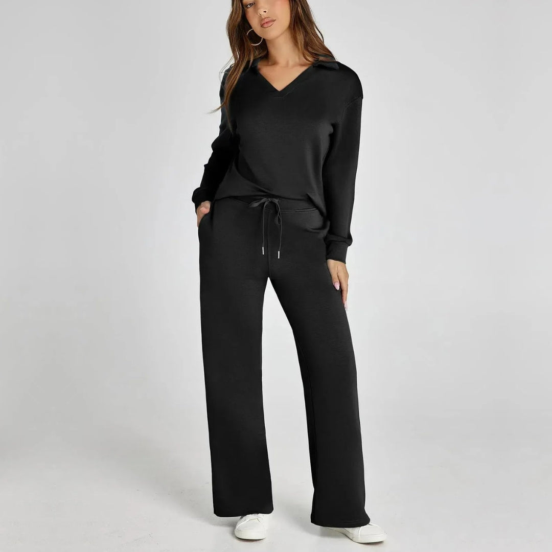 Ensemble Maille Fluide Col V Confort Élégant