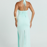 Robe Longue Dos Nu Halter Drapée Glamour