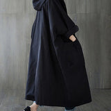 Manteau Cape Oversize Femme – Manteau Long à Capuche Moderne