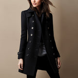 Manteau Court Militaire Boutonné Coupe Structurée Chic