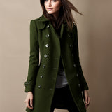 Manteau Court Militaire Boutonné Coupe Structurée Chic