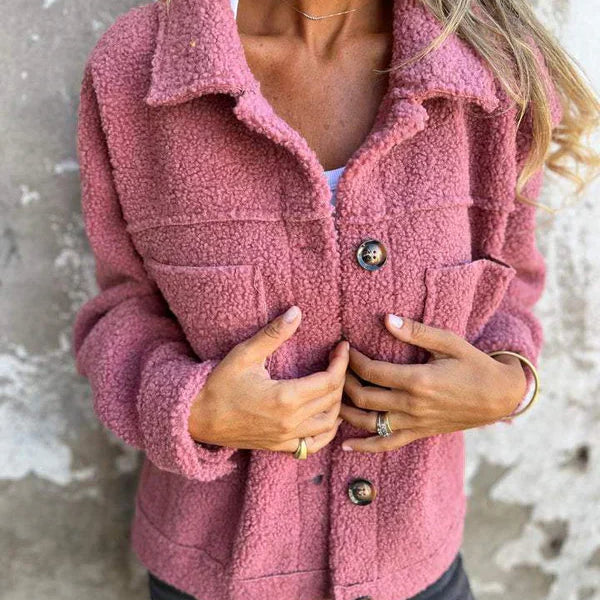 Blød Teddyjakke Casual Komfort Varm Let Stil