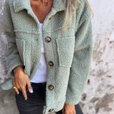 Blød Teddyjakke Casual Komfort Varm Let Stil
