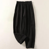 Pantalon Lin Fluide Taille Élastique Confort Été