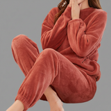 Ensemble Pyjama Velours Doux Pantalon Confort Cocooning