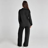 Ensemble Maille Fluide Col V Confort Élégant