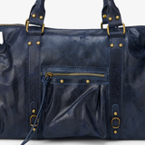 Sac cabas en cuir vieilli clouté pour femme