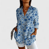 Chemise Fleurie à Manches Retroussées