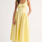 Robe Midi à Pois Sans Manches