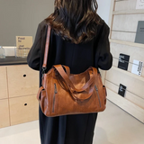 Sac porté épaule femme en simili cuir, bandoulière amovible