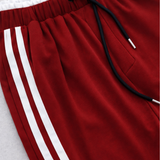 Pantalon femme large à bande latérale contrastée