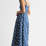 Robe Midi à Pois Sans Manches