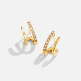 Boucles d'oreilles double anneau plaqué or 18K