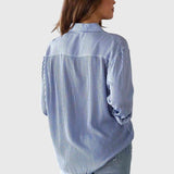 Chemise Rayée à Nouer et Manches Retroussées