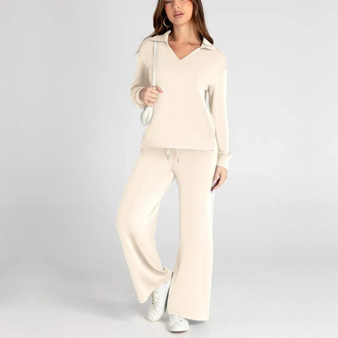 Ensemble Maille Fluide Col V Confort Élégant