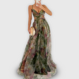 Robe Longue Femme Plissée à Une Bretelle Imprimée
