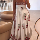 Jupe Longue Fleurie à Taille Haute
