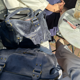Sac cabas en cuir vieilli clouté pour femme